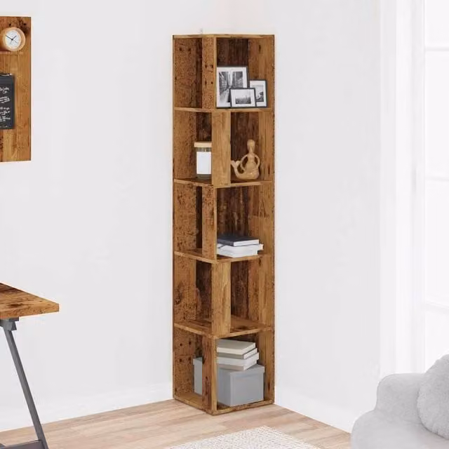 Berkfield Home Classic Corner Cabinet in Brown, W/D/H: 33 x 33 x 165 cm