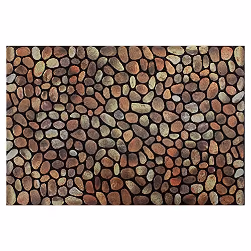 Nicoman Pebble Stone Pattern Rectangular Doormat, Brown, W/D/H: 60 x 40 x 1 cm – 1