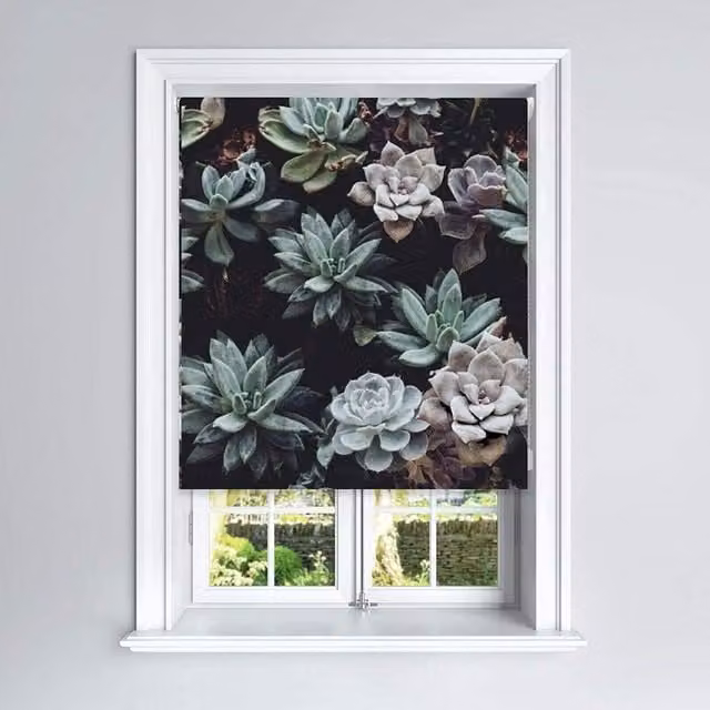 Lister Cartwright Green and Multicolour Nature Graphic Blackout Thermal Insulating Polyester Roller Blinds