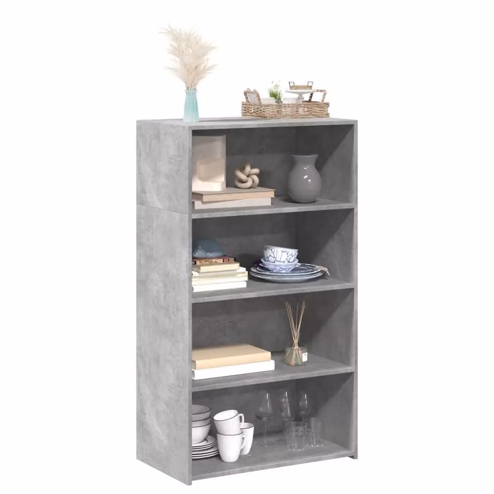 Berkfield Home Highboard in Concrete Grey, W/D/H: 70 x 41 x 124 cm – 2