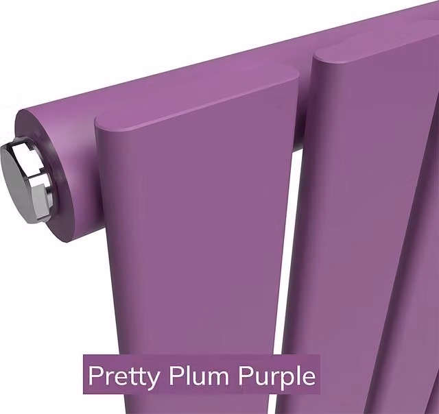 Lux Heat Flat Coloured Vertical Radiator in Pretty Plum Purple, H 160 cm x W 56 cm