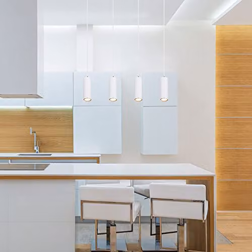 Netlighting Robby Bar Pendant Ceiling Light in White with 4x GU10 Sockets, H x W x D: 120 x 65 x 6 cm – 5