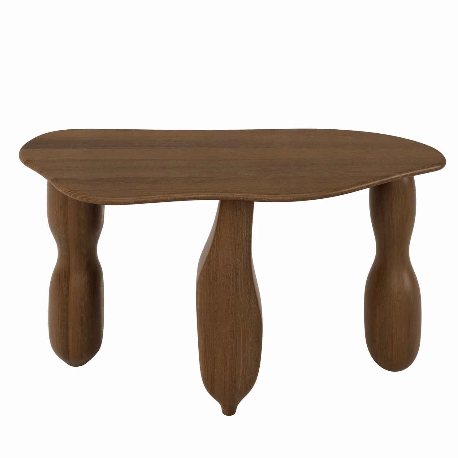Dome Deco MERIDA Modern Oval Wood Console Table in Brown