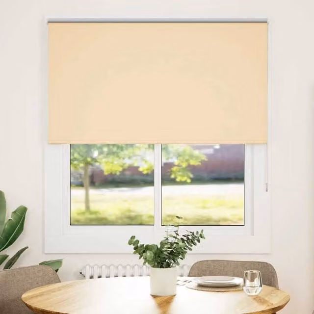 Berkfield Home Blackout Roller Blind in Beige Polyester, W: 130 cm, H: 150 cm