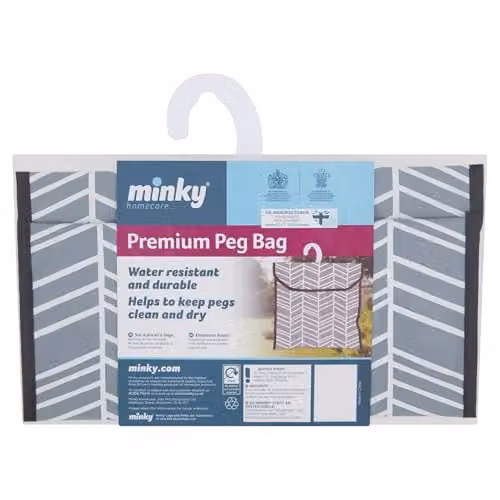 Minky Geo Peg Bag in Grey – 1