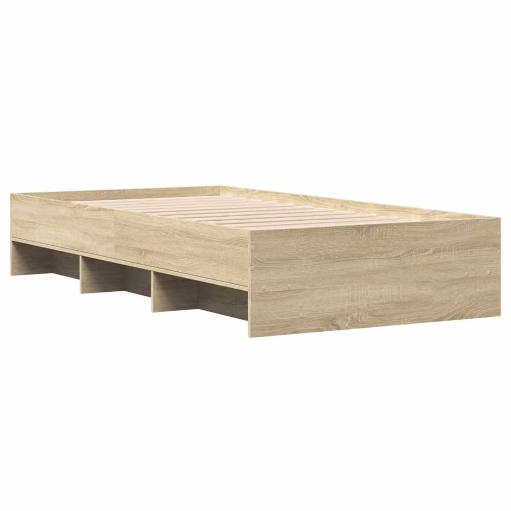 Berkfield Home Durable Single Bed Frame in Sonoma Oak, W/D/H: 90 x 190 cm – 3