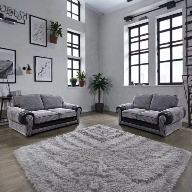 Snug Furniture Birmingham Ltd Tango Jumbo Cord 3+2 Sofa Set in Grey