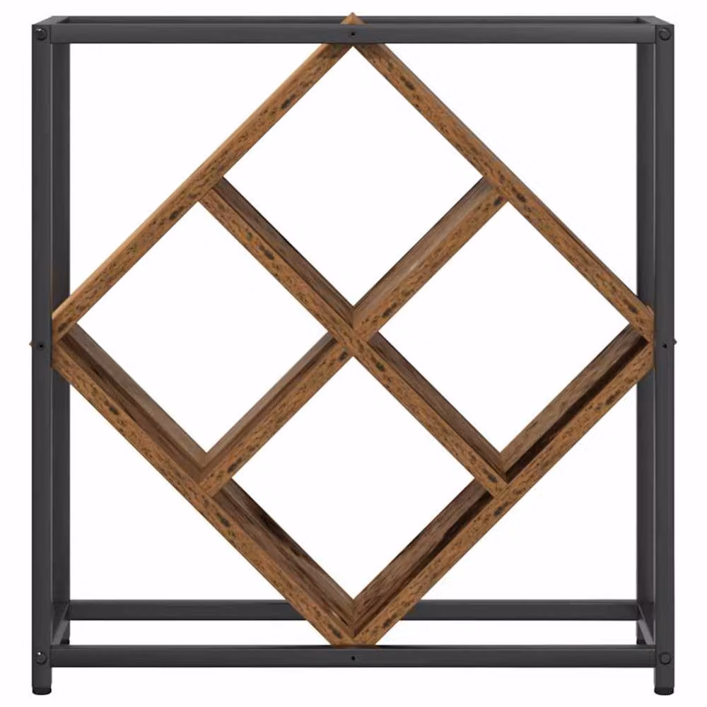 Berkfield Home Rustic Old Wood Wine Rack in Brown, W: 51 cm, D: 18 cm, H: 52.5 cm – 4