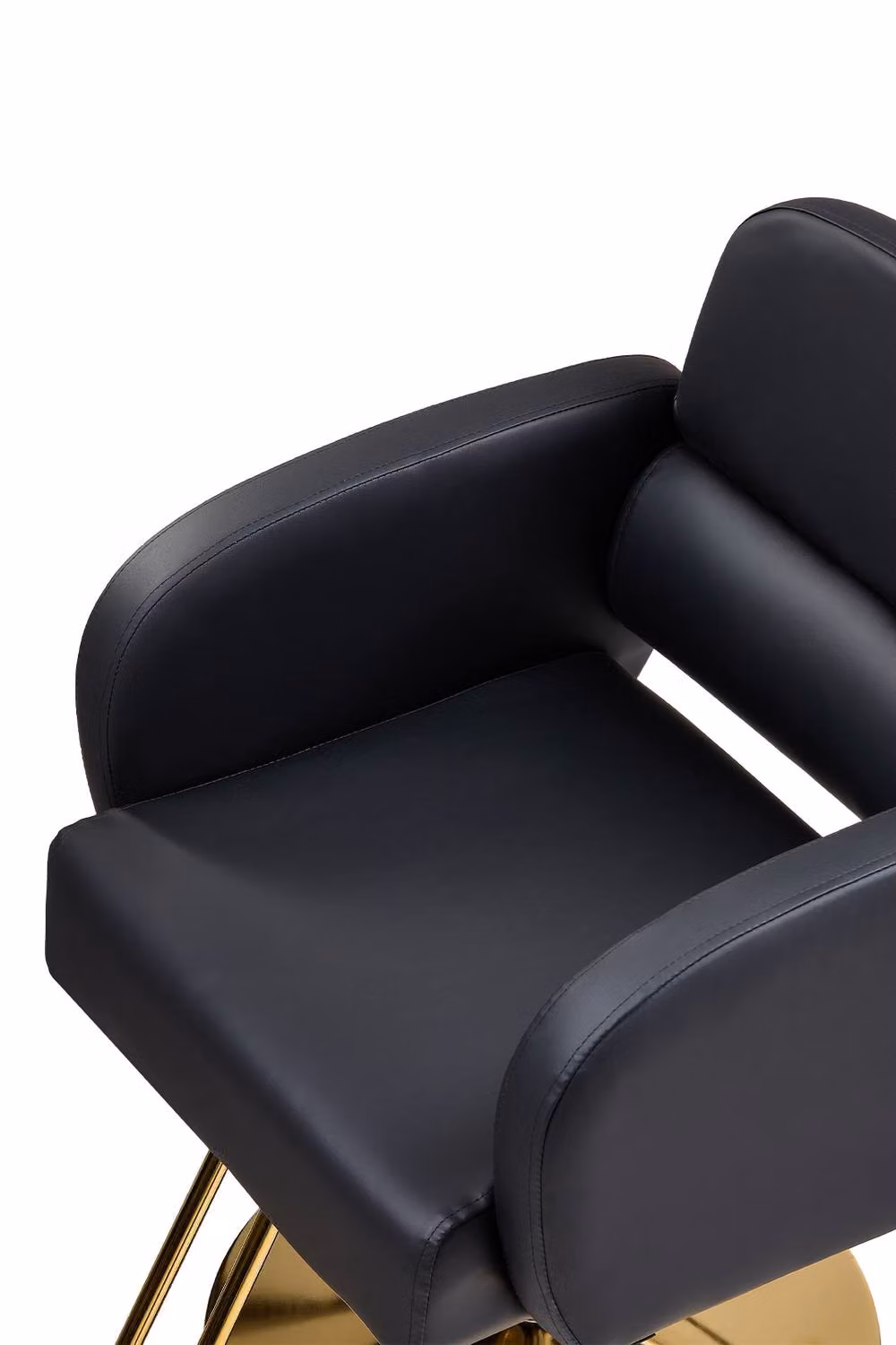 Living and Home Height-Adjustable Swivel Salon Barber Chair in Black with Armrests – 4