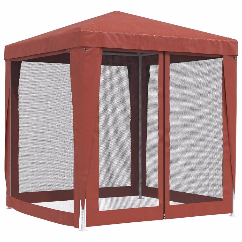 Berkfield Home Party Tent in Red with 4 Mesh Sidewalls, W/D: 2 x 2 m – 2