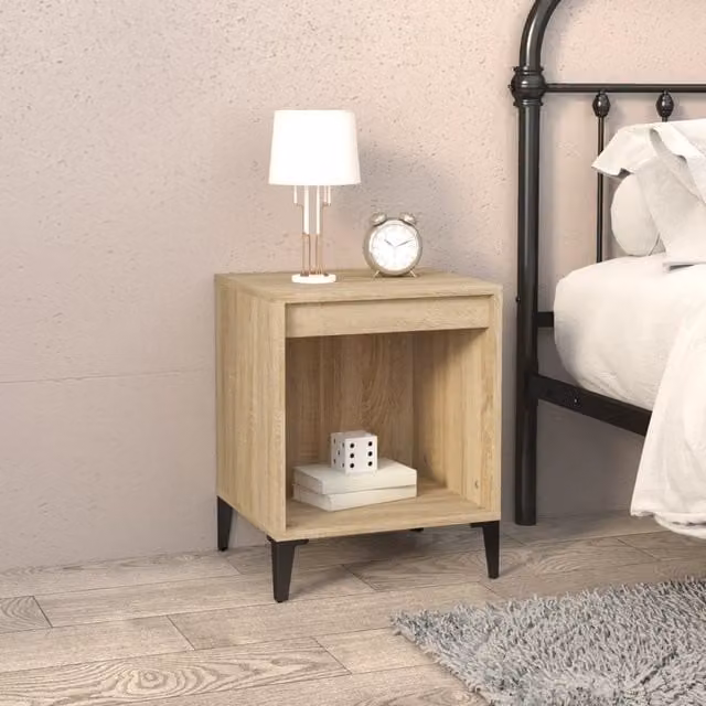 Berkfield Home Sonoma Oak Bedside Cabinet in Brown, W: 40 cm, D: 35 cm, H: 50 cm
