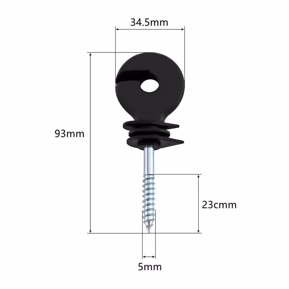 SPETLEK 300pcs Black Screw In Electric Fence Insulators for Wire and Tape – 2
