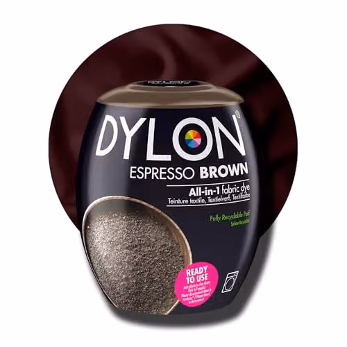 Dylon All-in-1 Washing Machine Fabric Dye Pods, Espresso Brown, 350g – 7