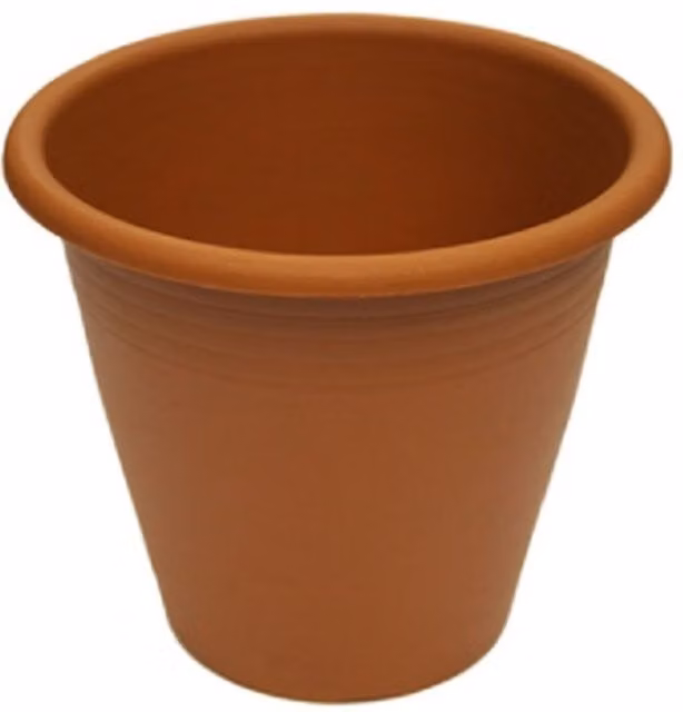 Thumbs Up Terracotta Plastic Planter Pot in Brown and Orange