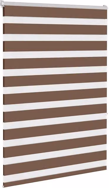 Berkfield Home Elegant Zebra Blind in Brown, W: 100 cm, H: 150 cm, Polyester Fabric