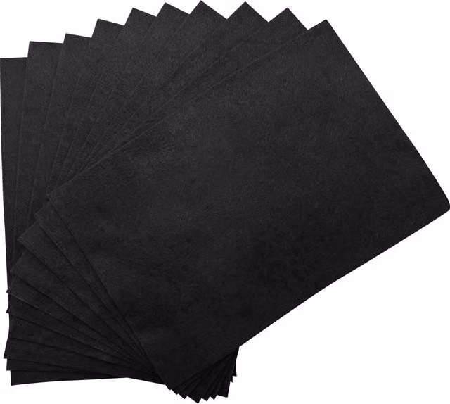 Janrax Pack of 10 Black A4 Felt Paper Sheets, 180gsm