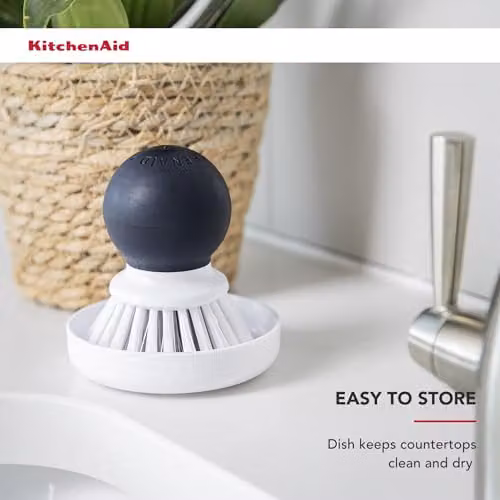 KitchenAid Palm Brush with Dish in White – 3
