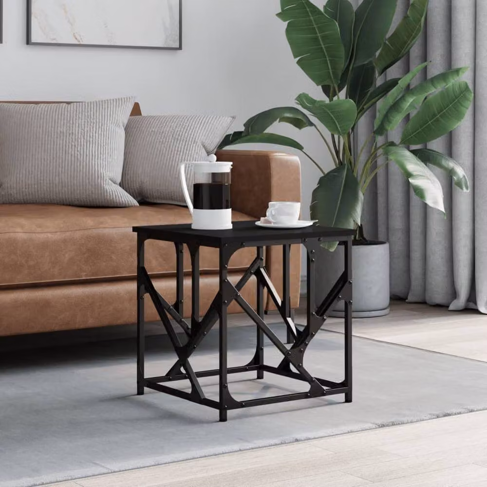 Berkfield Home Black Industrial Square Coffee Table, W/D/H: 45 x 45 x 47.5 cm – 2