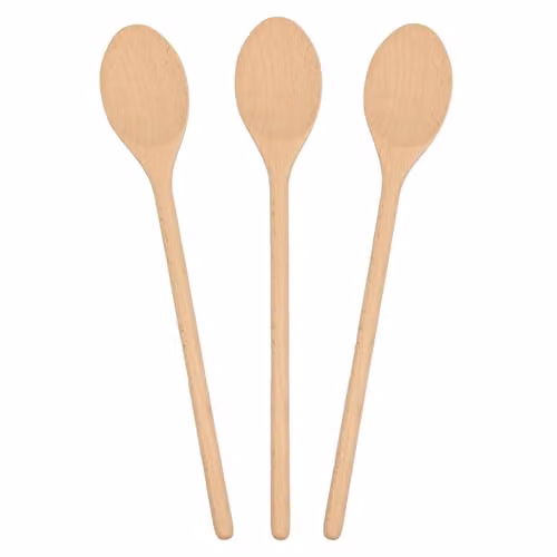 Argon Tableware Wooden Cooking Spoons, Pack of 3, Brown, Heat Resistant and Non-Scratch