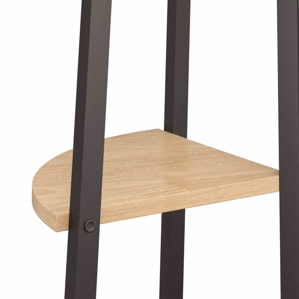 Berkfield Home 5-Tier Freestanding Corner Shelf in Brown and Black, H 180 x W 45.5 x D 31.5 cm – 4