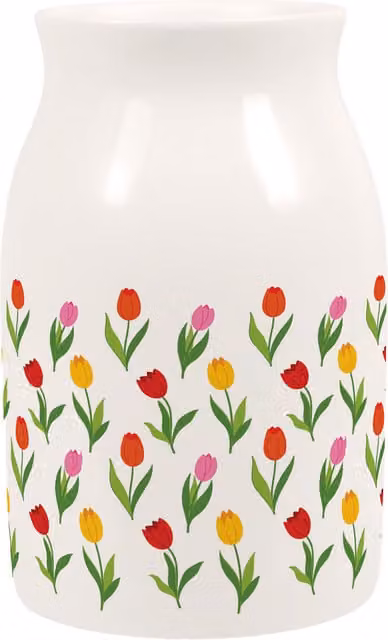Purely Home Multicoloured Floral Tulip Print Small Porcelain Tabletop Vase