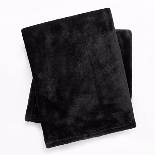 Brentfords Black Flannel Fleece Throw Blanket, W/D/H: 120 x 150 cm – 6