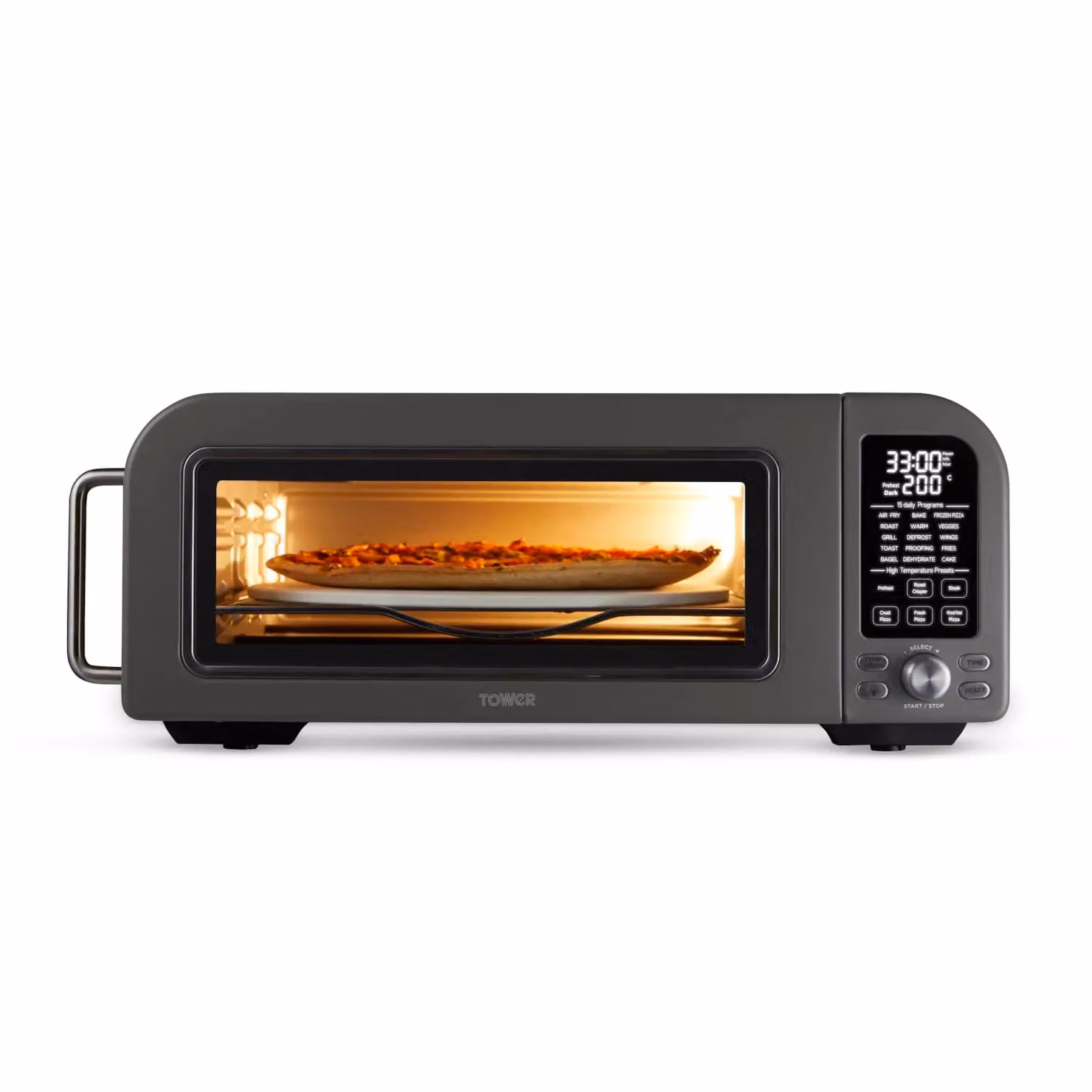 Tower Elite 18L Pizza Oven with Grill, 2000W, Grey and Silver, T17141 – 2