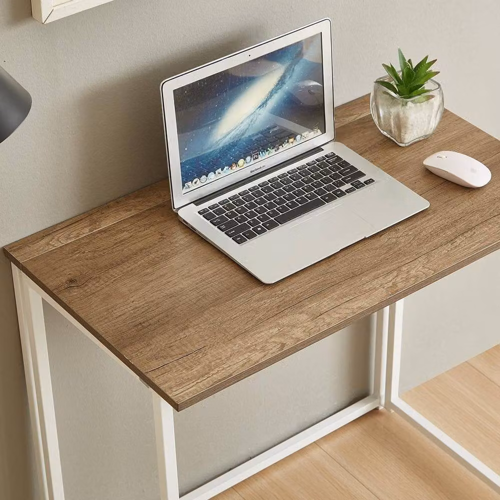 EONLION Brown and White Foldable Computer Desk for Home Office – 2
