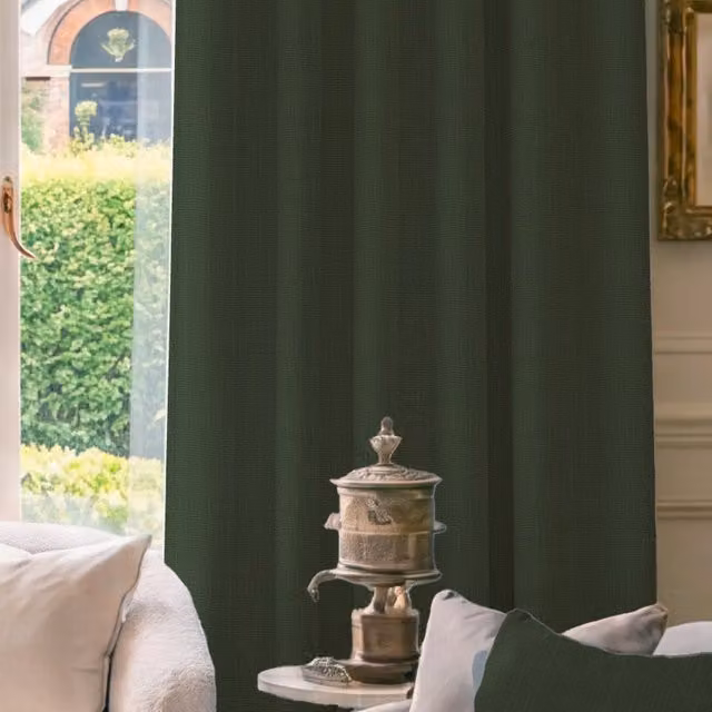 House Llewelyn-Bowen Ottoman Made To Measure Blackout Chenille Fabric Curtains in Green