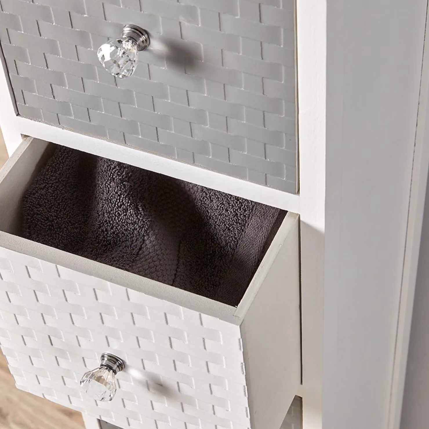 Home Source 5 Drawer Tall Wooden Storage Chest Bedroom Organiser in White – 2