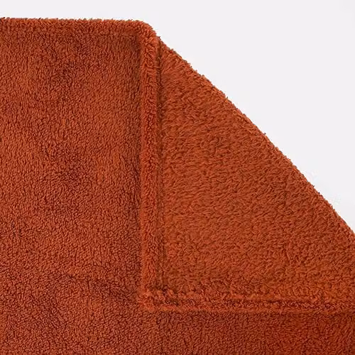 OHS Large Teddy Fleece Throw Blanket in Orange, W/D/H: 125 x 150 cm – 2