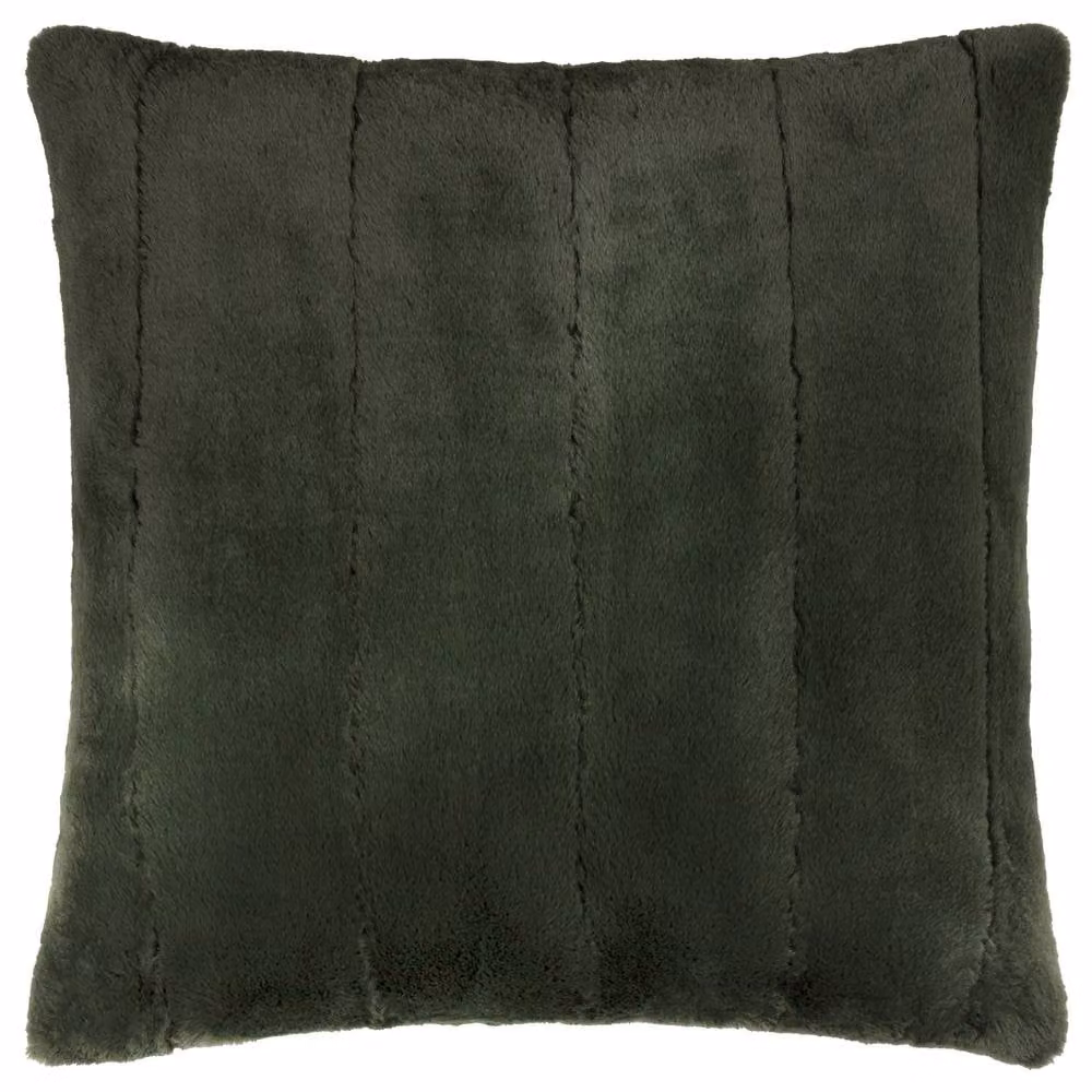 Paoletti Empress Faux Fur Velvet Square Cushion in Multicolour Green, W/D/H: 45 x 45 x 45 cm – 2