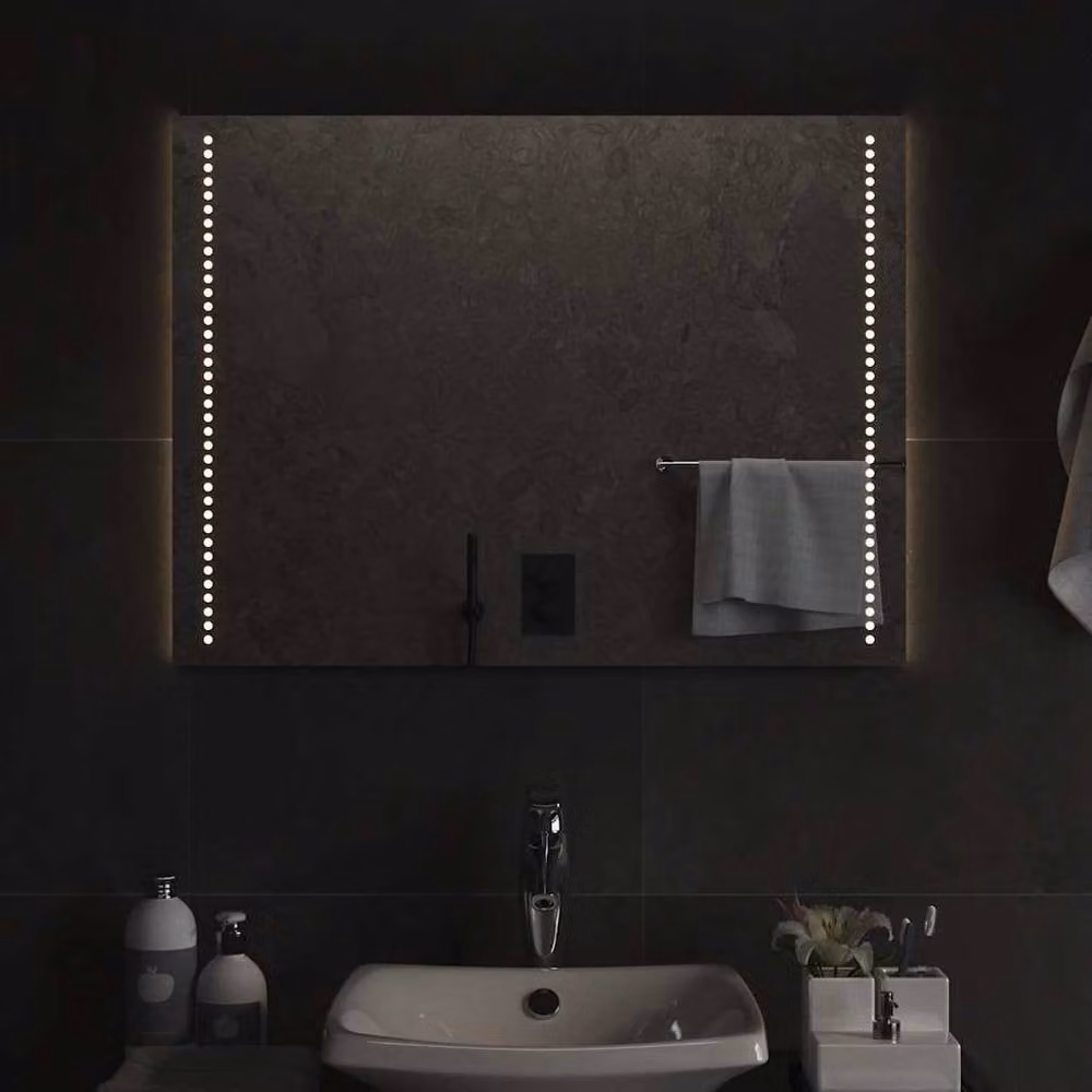 Berkfield Home LED Bathroom Mirror, Clear, W: 80 cm, H: 60 cm – 2