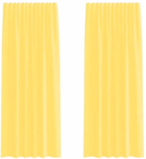 Berkfield Home Yellow Voile Fabric Curtain Panels with Rod Pockets, 2 Pack