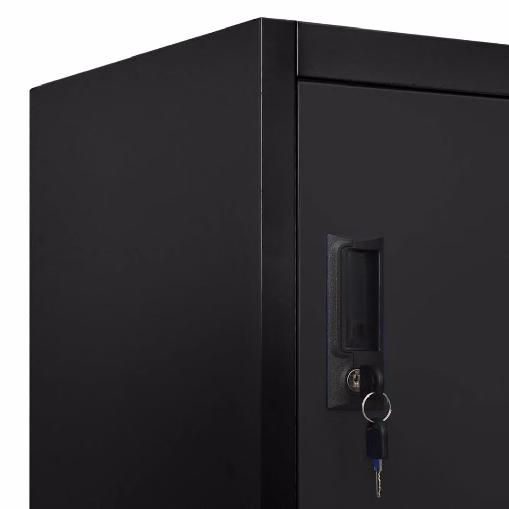 Berkfield Home Black Metal Locker Cabinet with Lock, W/D/H: 90 x 45 x 180 cm – 3