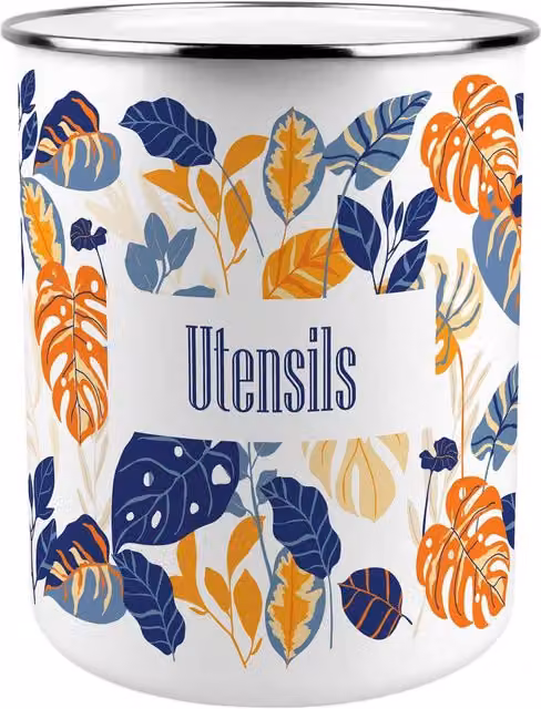 Purely Home Tropical Leaves Kitchen Utensil Holder - Multicoloured