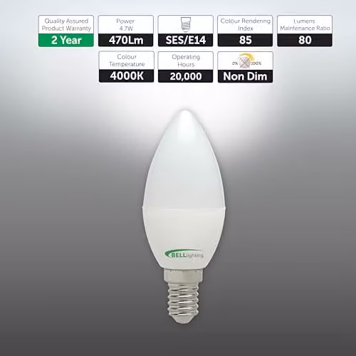 BELL Lighting E14 LED Candle Bulbs, White, Pack of 3 – 2
