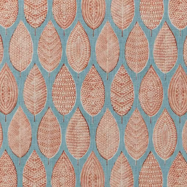 iLiv Malabar Fabric Henna Multicolour Blue and Orange