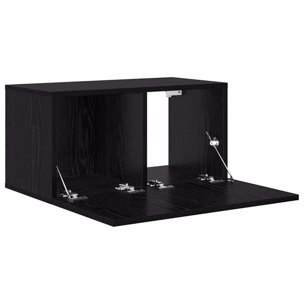 Berkfield Home Black Oak Wall Mounted TV Cabinet Set – 4