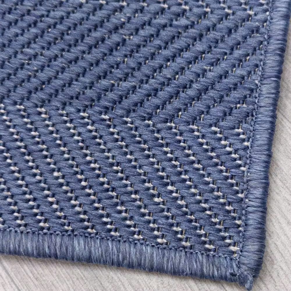 runrug Stripes Blue Reversible Indoor/Outdoor Carpet Runner Rug, W: 60 cm, L: 360 cm – 3