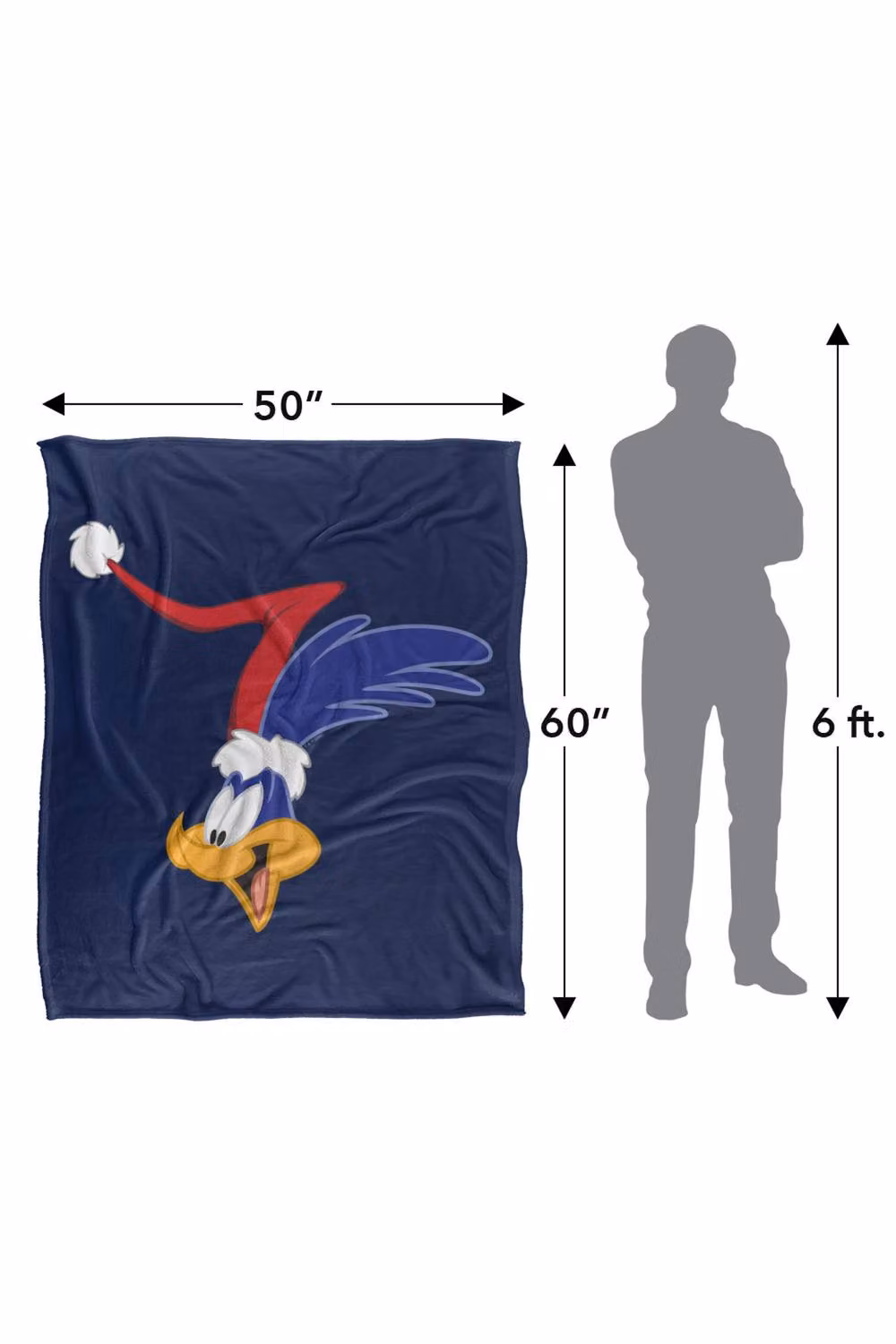 LOGOVISION Looney Tunes Road Runner Santa Hat Super Soft Fleece Throw Blanket, Multicolour, W/D/H: 91 x 147 cm – 7