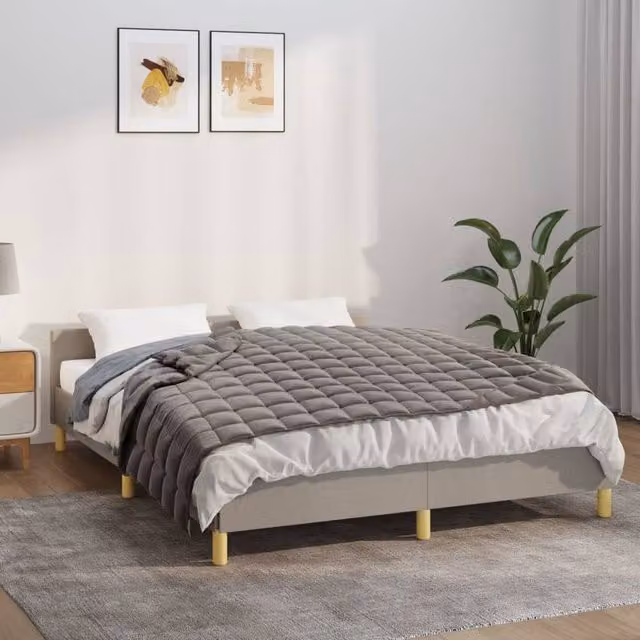 Berkfield Home Grey Weighted Blanket, 6 kg, W/D/H: 140 x 200 cm