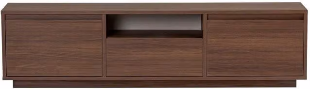 Calicosy Lume Modern TV Stand in Walnut with 3 Drop-Down Doors and 1 Niche, W: 160 cm, D: 42 cm, H: 30 cm – 1
