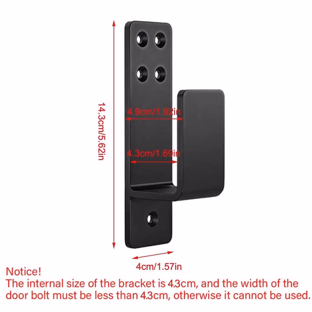 NESTLUNE 2 Piece Steel Drop Bar Security Door Brackets in Black, Length: 1000 cm, Width: 52 cm – 2