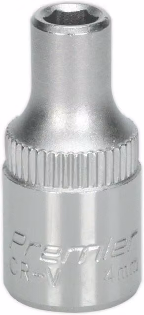 Loops 4mm Forged Steel 1/4 inch Square Drive Socket in Silver Chrome Vanadium