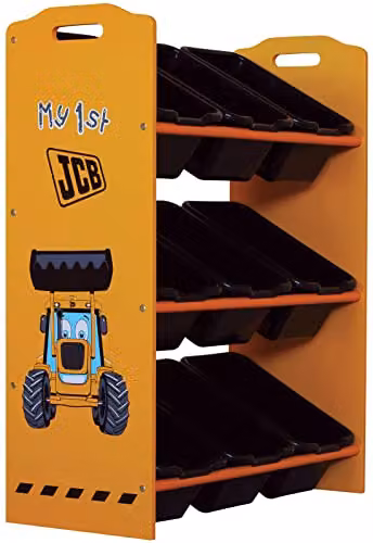 KUDL HOME JCB 9 Bin Storage Unit for Children, Yellow, H 66.0 x W 64.0 x D 28.0 cm – 4