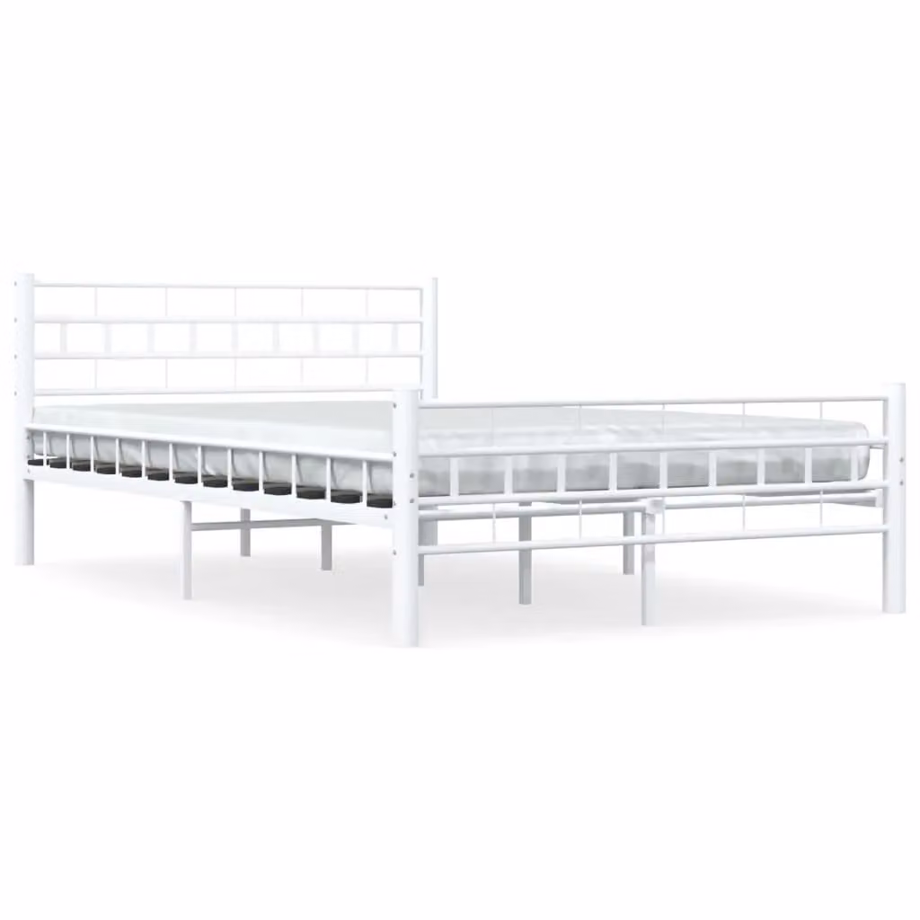 Berkfield Home White Metal Bed Frame W: 140 cm, D: 200 cm – 2