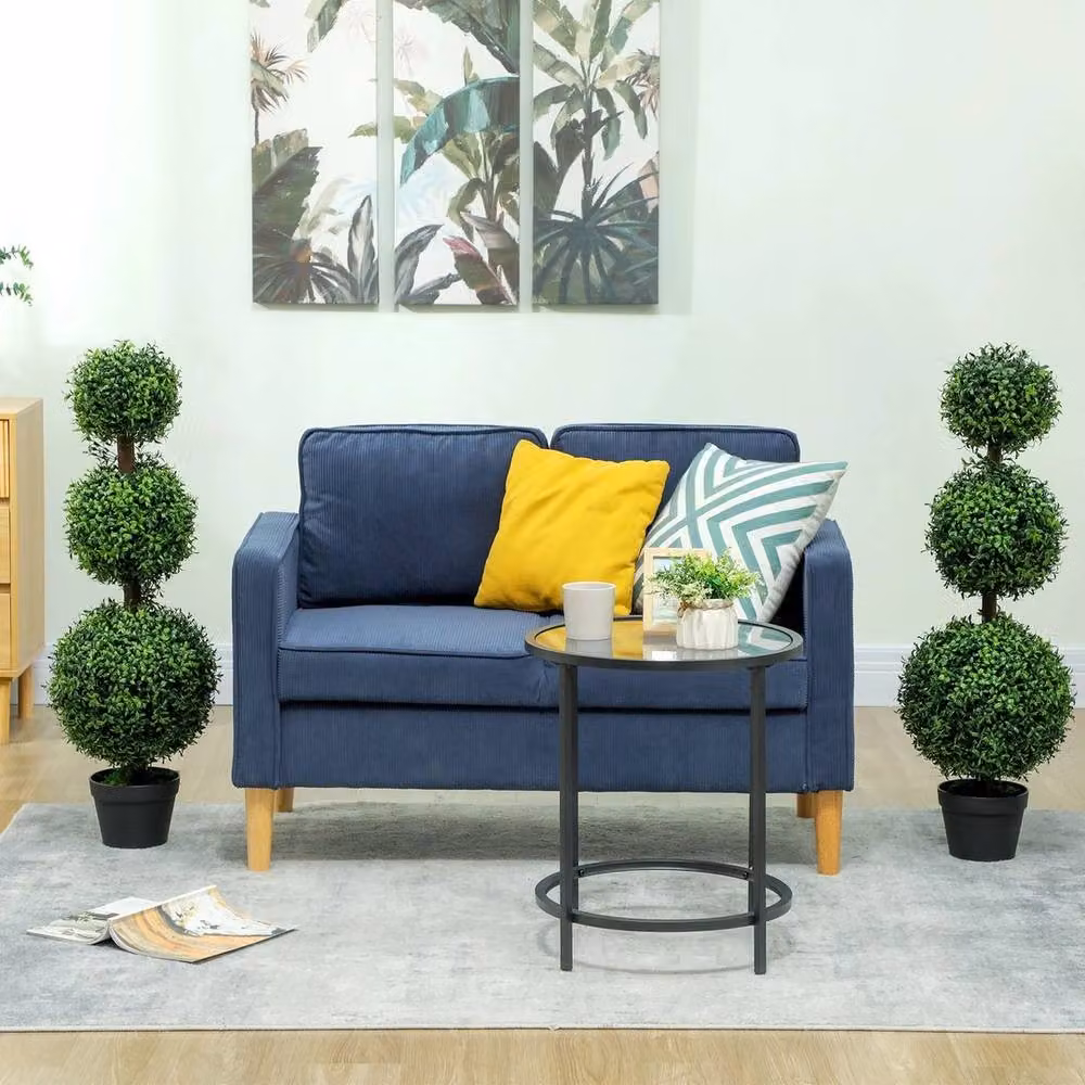 NESTLUNE Decorative Artificial Green Boxwood Tree in a Round Pot for Tabletop Display – 5