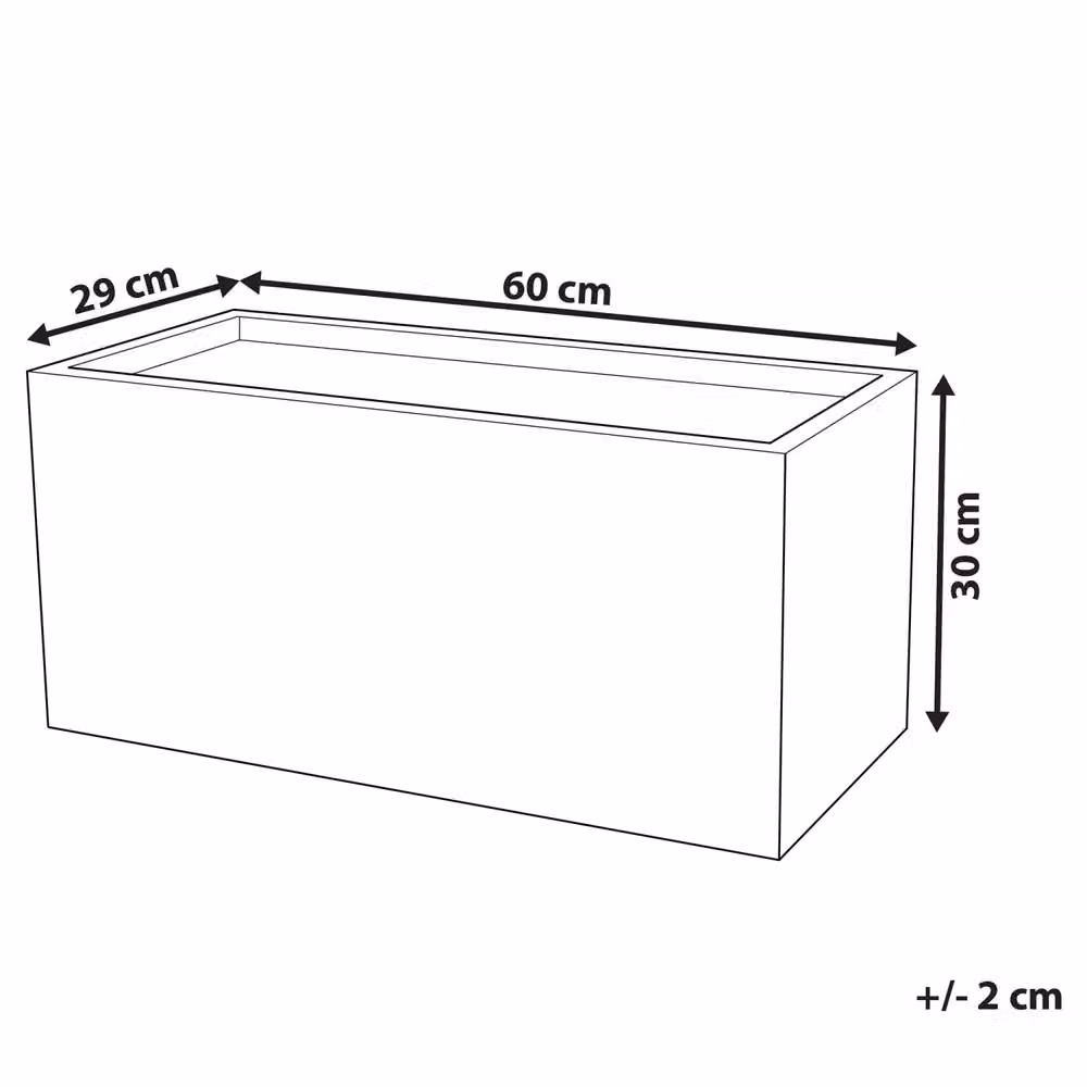 Wyld and Coco Black Fibre-Clay Rectangular Planter Tub W: 60 cm, D: 29 cm, H: 30 cm – 3