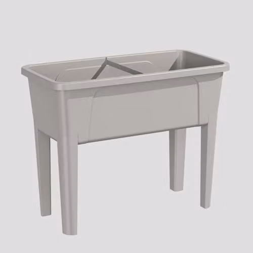 Simpa XL Raised Bed Plastic Trough Planter in Taupe, W/D/H: 76 x 37 x 65 cm